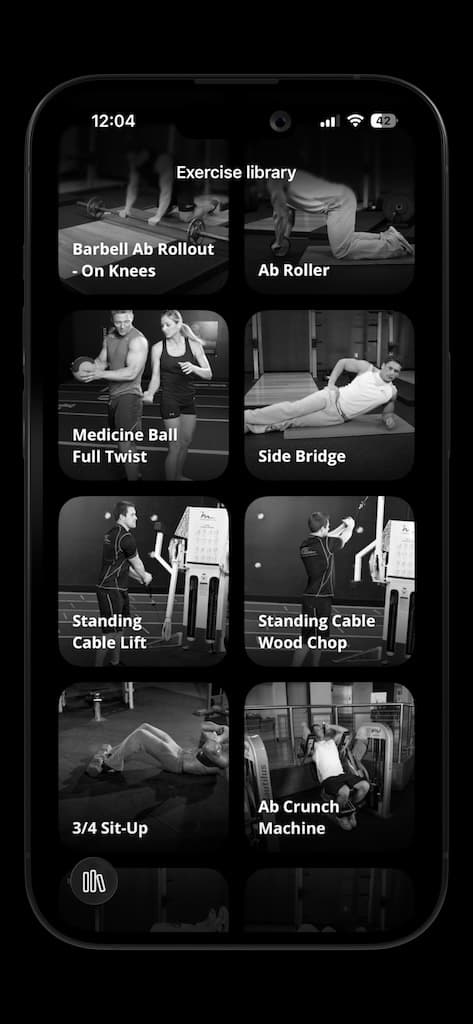 Axletic exercise library with exercise photos